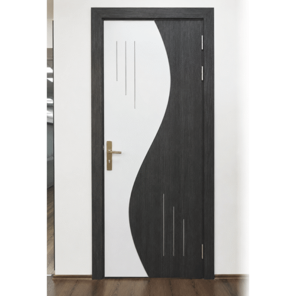 _Premium black & white WPC door –